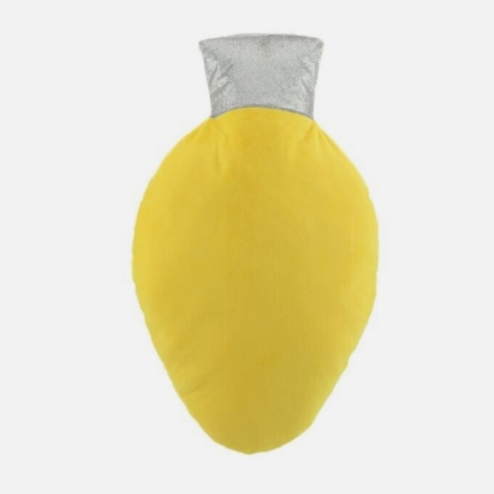NWT Holiday Time Christmas Light Shaped yellow plush Pillow (14.5in)